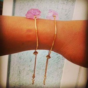 RAW QUARTZ Adjustable Gold Filled Bracelet